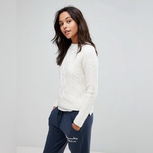 Abercrombie & Fitch Knitted Mockneck Sweater - Ivory - XS